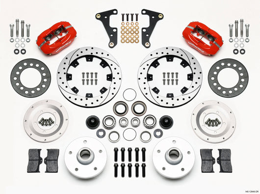 Wilwood Forged Dynalite Front Kit 11.75in Drilled Red 41-55 Cadillac - 140-12649-DR