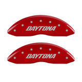 MGP 4 Caliper Covers Engraved Front & Rear Daytona Red finish silver ch - 12162SDAYRD