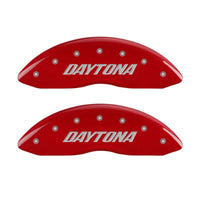 MGP 4 Caliper Covers Engraved Front & Rear Daytona Red finish silver ch - 12162SDAYRD