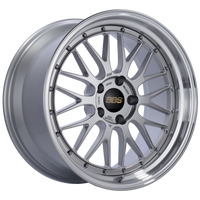 BBS LM 19x9.5 5x120 ET48 Diamond Silver Center Diamond Cut Lip Wheel -82mm PFS/Clip Required - LM259DSPK