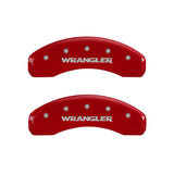 MGP 4 Caliper Covers Engraved Front & Rear WRANGLER Red finish silver ch - 42007SWRGRD