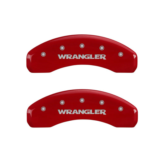 MGP 4 Caliper Covers Engraved Front & Rear WRANGLER Yellow finish black ch - 42007SWRGYL