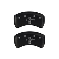 MGP 4 Caliper Covers Engraved Front Mustang Engraved Rear Bar & Pony Red finish silver ch - 10198SMBPRD
