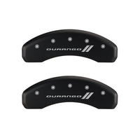 MGP 4 Caliper Covers Engraved Front & Rear With stripes/Durango Red finish silver ch - 12043SDGORD
