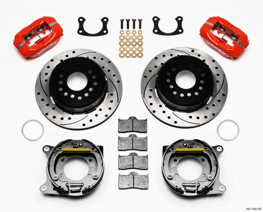Wilwood Forged Dynalite P/S P-B Kit Drilled-Red New Big Ford 2.50in Offset - 140-7140-DR