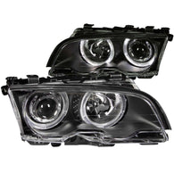 ANZO 1999-2001 BMW 3 Series E46 Projector Headlights w/ Halo Black - 121015