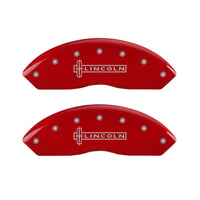 MGP 4 Caliper Covers Engraved Front Lincoln Engraved Rear Star logo Red finish silver ch - 36011SLC1RD