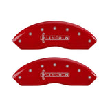 MGP 4 Caliper Covers Engraved Front & Rear Lincoln Red finish silver ch - 36017SLCNRD