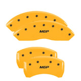 MGP 4 Caliper Covers Engraved Front & Rear MGP Yellow Finish Black Char 2005 Ford Mustang - 10197SMGPYL