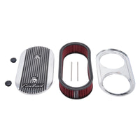 Edelbrock Air Cleaner Elite II Oval Dual-Quad Carbs 2 5In Red Element Polished - 4272