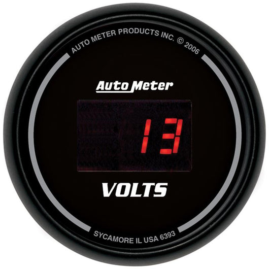 Autometer Black 52.4mm 8-18 Volts Digital Voltmeter Gauge - 6393