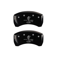 MGP Rear set 2 Caliper Covers Engraved Rear GT350 Shelby & Cobra Black finish silver ch - 10010RGT3BK