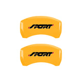 MGP 4 Caliper Covers Engraved Front & Rear No bolts/Sport Yellow finish black ch - 10229SSP1YL
