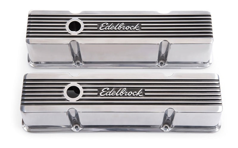 Edelbrock Valve Cover Elite II Series Chevrolet 1959-1986 262-400 CI V8 Tall Polished - 4263