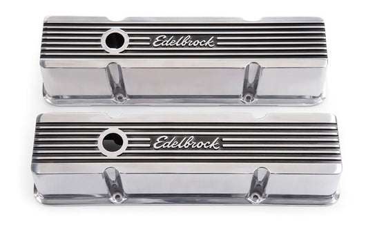 Edelbrock Valve Cover Elite II Series Chevrolet 1959-1986 262-400 CI V8 Tall Polished - 4263
