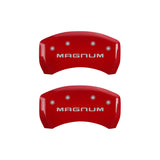 MGP 4 Caliper Covers Engraved Front & Rear Magnum Red finish silver ch - 12005SMGMRD