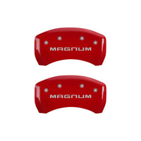 MGP 4 Caliper Covers Engraved Front & Rear Magnum Red finish silver ch - 12005SMGMRD