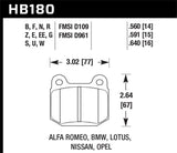 Hawk 03-06 Evo / 04-09 STi / 03-07 350z Track DTC-70 Rear Pads - HB180U.560