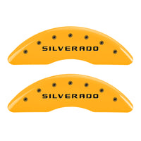 MGP 4 Caliper Covers Engraved Front & Rear Bowtie Black finish silver ch - 14206SBOWBK