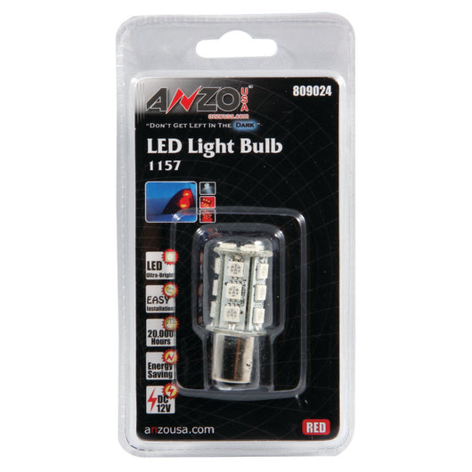 ANZO LED Bulbs Universal LED 1157 Red - 18 LEDs 1 3/4in Tall - 809024