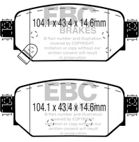 EBC 2017+ Mazda 3 2.0L Ultimax2 Rear Brake Pads - UD2042