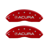 MGP 4 Caliper Covers Engraved Front & Rear Acura Red finish silver ch - 39015SACURD