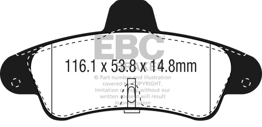 EBC 2001-2003 Mercury Cougar 2.0L Redstuff Rear Brake Pads - DP3965/2C