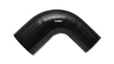 Vibrant 4 Ply Reinforced Silicone 90 degree Transition Elbow - 2.75in I.D. x 3in I.D. (BLACK) - 2783