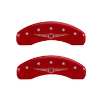MGP 4 Caliper Covers Engraved Front & Rear Style 1/Chrysler Wing Red finish silver ch - 32021SCW1RD