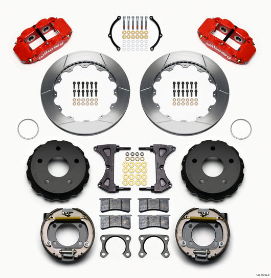 Wilwood Narrow Superlite 4R Rear P-Brk Kit 12.88in Red Big Ford 2.00in Off Bronco 5 x 5.50 - 140-13734-R