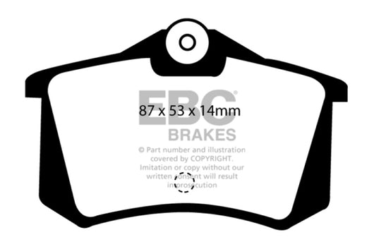 EBC 91-93 Lancia Delta Integrale 2.0L Turbo HF Evo 1 Yellowstuff Rear Brake Pads - DP4999R