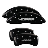 MGP 4 Caliper Covers Engraved Front & Rear MOPAR Black finish silver ch - 32005SMOPBK