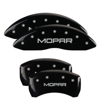 MGP 4 Caliper Covers Engraved Front & Rear MOPAR Black finish silver ch - 32005SMOPBK