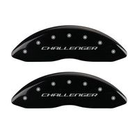 MGP 4 Caliper Covers Engraved Front & Rear Block/Challenger Black finish silver ch - 12181SCLBBK