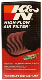 K&N Universal Chrome Oval Tapered Air Filter - 2in Flg ID x 4in OS L 3in OS W x 2.75in H - RC-1824