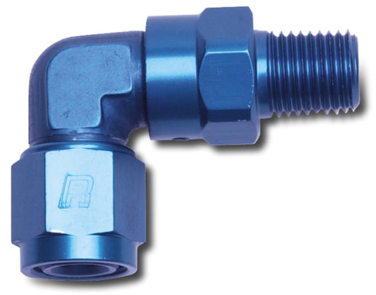 Russell Performance -10 AN 90 Degree Female to Male 1/2in Swivel NPT Fitting - 614010