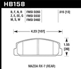 Hawk 03-05 Mazda 6 / 84-95 Mazda RX-7 DTC-60 Race Rear Brake Pads - HB158G.515