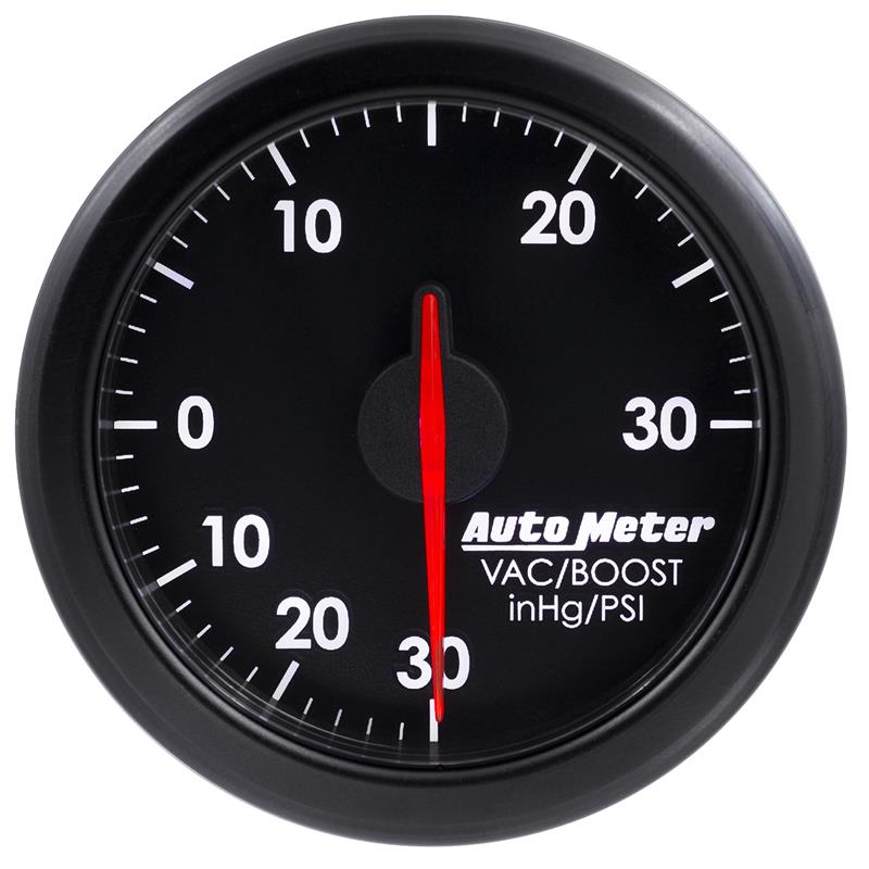Autometer Airdrive 2-1/6in Boost/Vac Gauge 30in HG/30 PSI - Black - 9159-T