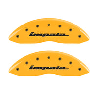 MGP 4 Caliper Covers Engraved Front & Rear Impala Yellow finish black ch - 14006SIMPYL