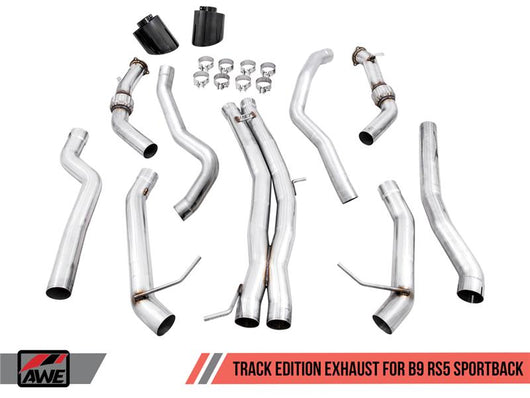 AWE Tuning Audi B9 RS5 Sportback Track Edition Exhaust- Non Resonated - Diamond Black RS-Style Tips - 3020-33060