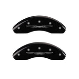 MGP 4 Caliper Covers Engraved Front & Rear Style 2/Chrysler Wing Black finish silver ch - 32023SCW2BK