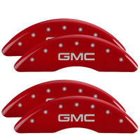 MGP 4 Caliper Covers Engraved Front & Rear Style 1/Chrysler Wing Red finish silver ch - 32018SCW1RD