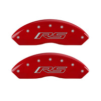 MGP 4 Caliper Covers Engraved Front & Rear Gen 5/RS Red finish silver ch - 14240SRS5RD