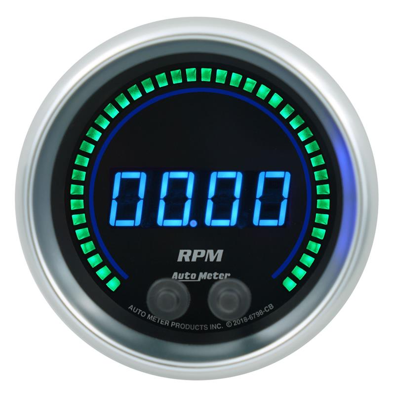 Autometer 85.7mm Black 0-16K RPM Tachometer Cobalt Elite Digital Gauge - 6798-CB