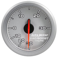 Autometer Airdrive 2-1/6in Boost/Vac Gauge 30in HG/30 PSI - Silver - 9159-UL