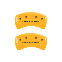 MGP 4 Caliper Covers Engraved Front & Rear Block/Challenger Yellow finish black ch - 12162SCLBYL