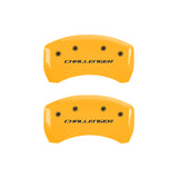 MGP 4 Caliper Covers Engraved Front Cursive/Challenger Engraved Rear RT Black finish silver ch - 12162SCLRBK