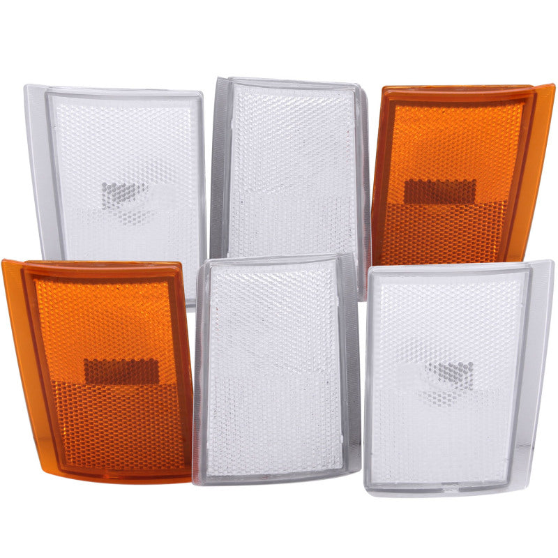 ANZO Corner Lights 1988-1993 Chevrolet C1500 Euro Corner Lights 4 Clear and 2 Amber 6pc - 521031