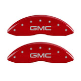 MGP 4 Caliper Covers Engraved Front & Rear GMC Red finish silver ch - 34015SGMCRD