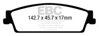 EBC 15+ Cadillac Escalade 6.2 2WD Yellowstuff Rear Brake Pads - DP43022R